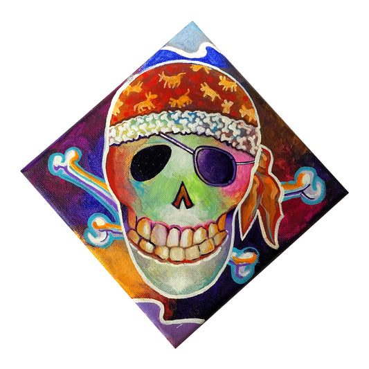 Dem Bones - 6" x 6" original unframed acrylic painting by Frederick Aragon