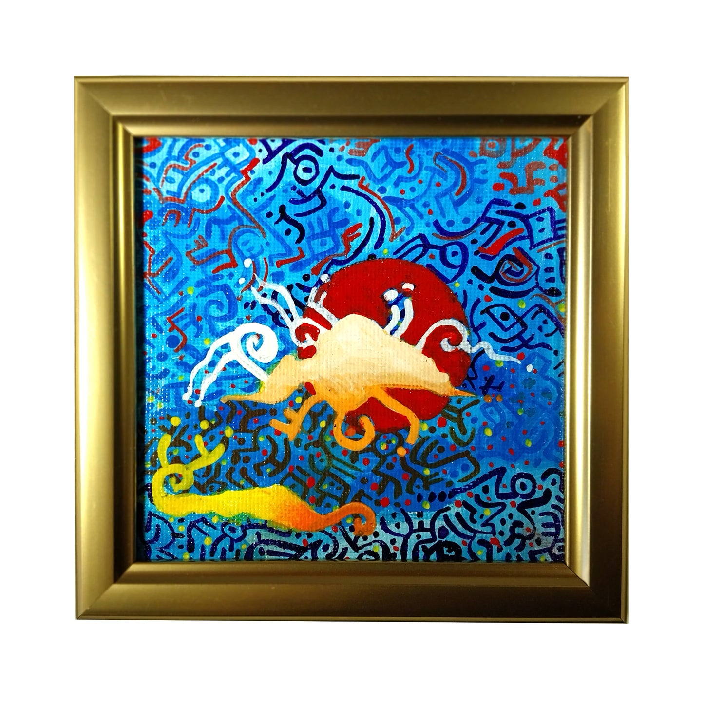 Sky I - 4" x 4" original acrylic painting by Frederick Aragon