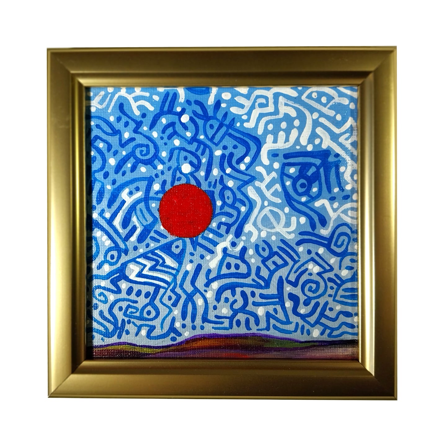 Sky II - 4" x 4" contemporary acrylic painting on canvas by Frederick Aragon