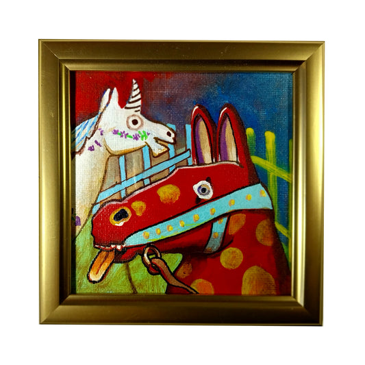 Tio Vivo III - 4" x 4" acrylic painting on canvas by Frederick Aragon