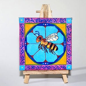 Original 4 x 4 Inch Art - Bee Series: Bee This Way
