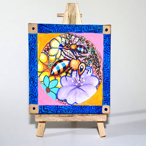Original 4 x 4 Inch Art - Bee Series: Working It!