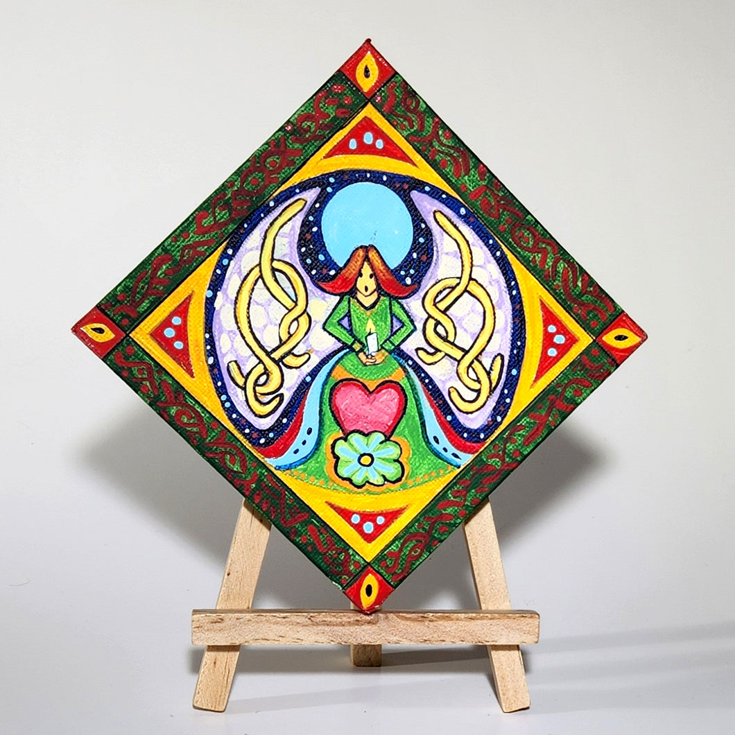 Original 4 x 4 Inch Art - Celtic Angel