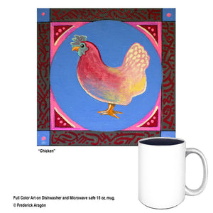 Chicken Folk Art Mug