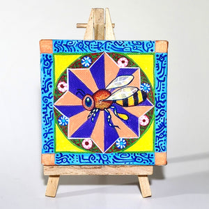 Original 4 x 4 Inch Art - Bee Series: Flower Bee