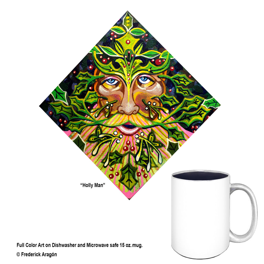 Holly King Folk Art Mug