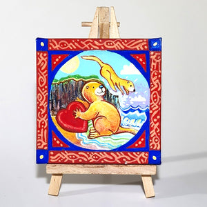 Original 4 x 4 Inch Art - Otter Love