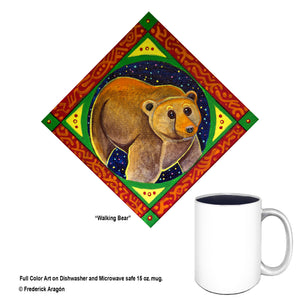 Walking Bear Folk Art Mug